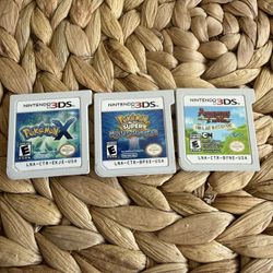 Nintendo 3DS Games Bundle – Pokémon X + Pokémon Super Mystery Dungeon + Adventure Time ‼️ I DO NOT SEPARATE. 