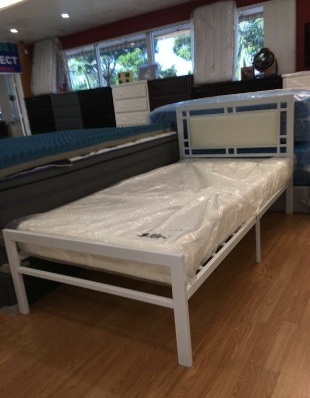 Brand new bed frame with mattress twin size