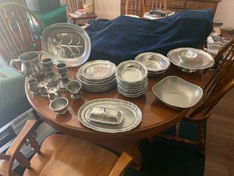 Large Pewter Dinnerware Collection