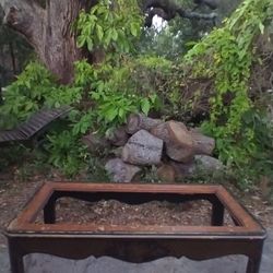 Wooden Oriental Coffee Table Without Glass Top