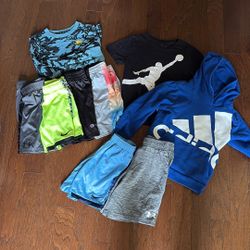 Boys Size 6 Athletic Clothes ( 9 Pieces, includes shorts, Hoodie, Shirts) 