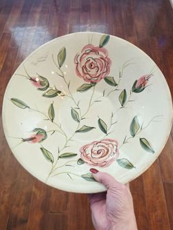 Vintage Pier 1 Imports "Toscana Roses" Large Serving Bowl - Made in Italy