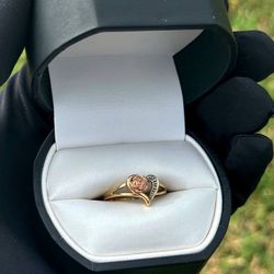 Jewelry 10k three tone yellow Gold Heart Ring sz 5.5