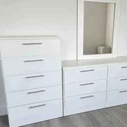 Dresser Whit Mirror And Chest ⚪️ Cómoda Con Espejo Y Gavetero ⚪️ 