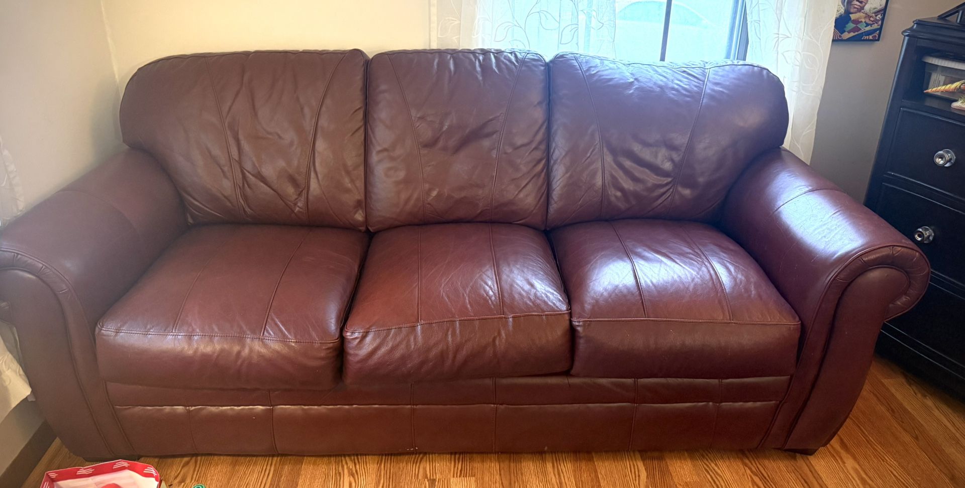 REAL LEATHER SOFA