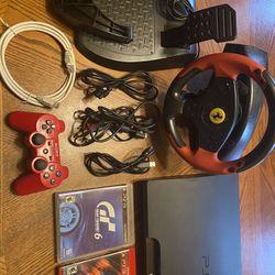 PS3 160g With Thrustmaster Wheel And 2 Games