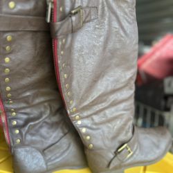 Brown Wide Calf Boots
