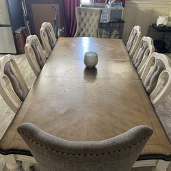 Formal dinner table upholstered
