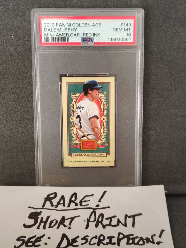 {PSA 10} DALE MURPHY (MINI) 2013 PANINI GOLDEN AGE NO. 143