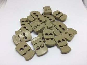 Dual Hole Toggle Cord Locks Tan Pack Of 18