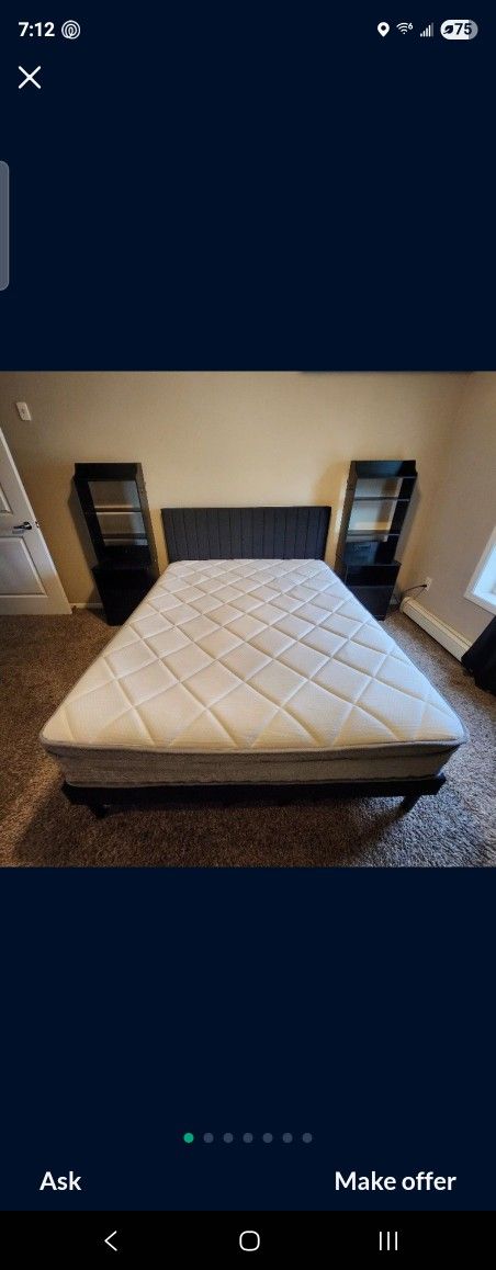 Queen Mattress, Bedframe, And Nightstands