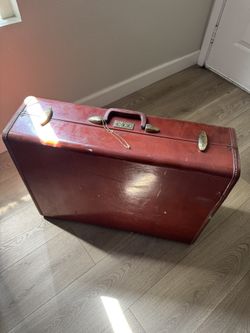 60s Vintage Samsonite Briefcase Brown Leather Brass Hardshell Case No Key