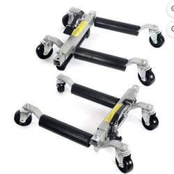 Stark USA 2pc Vehicle Dollies 1500lbs Hydraulic Roller Lift Car Dolly