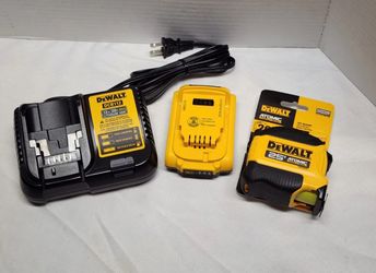 DEWALT 20V  Battery & Charger  ➕️ Atomic Compact Series 25 Ft Measuring Tape