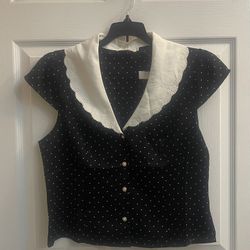 Brand New Black & White Polka Dot Top Size XL Juniors