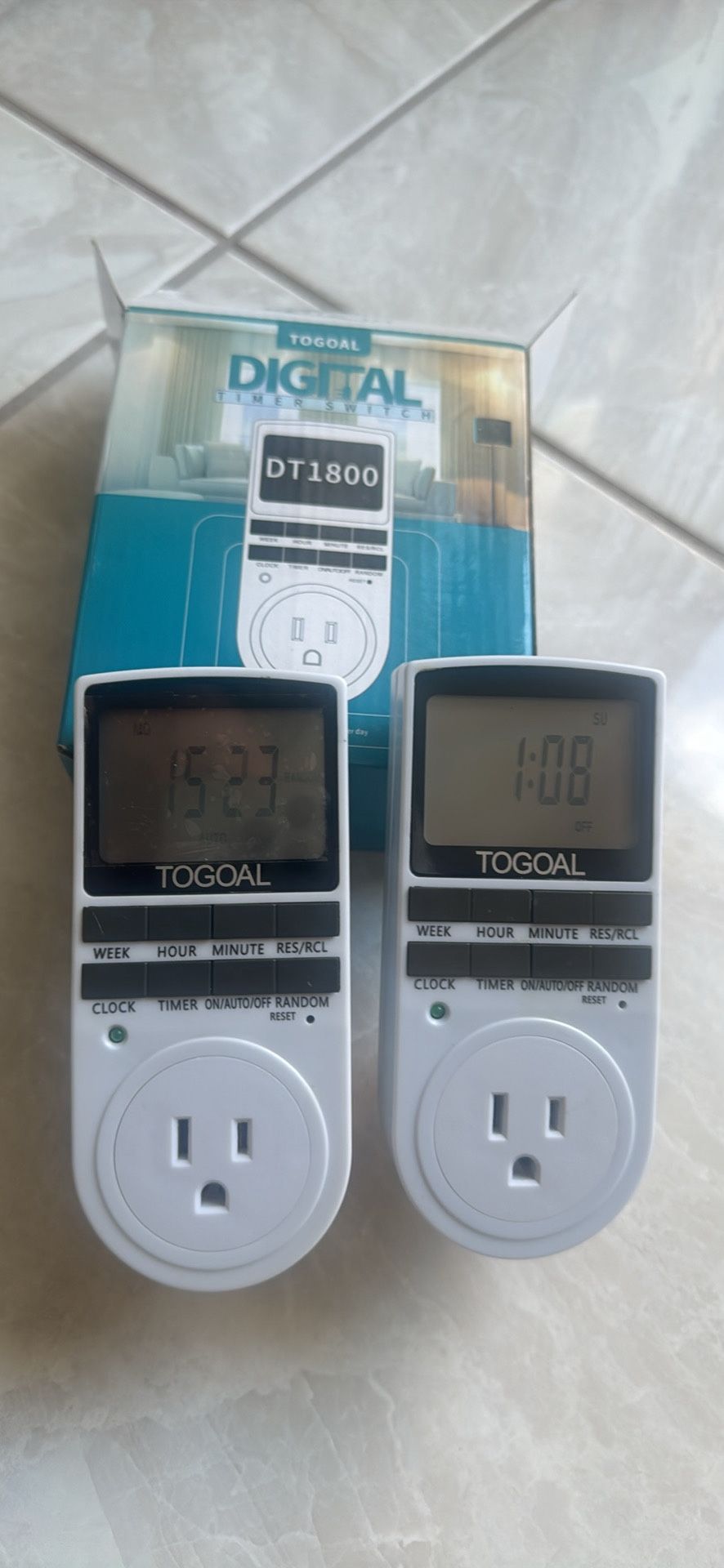 TIMER SWITCH SET OF 2 You Can Set Up By hours Or By Days Brand New