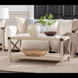 Farmhouse Metal X Frame Coffee Table