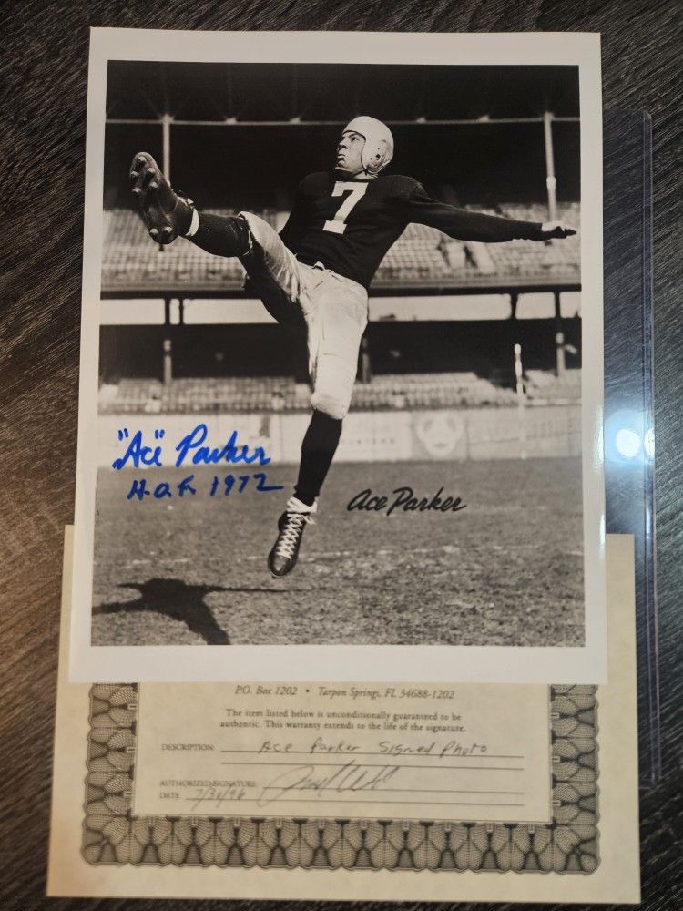 Signed 8x10 Photo Ace Parker Duke Yankees Brooklyn Autograph Picture Auto NFL HOF