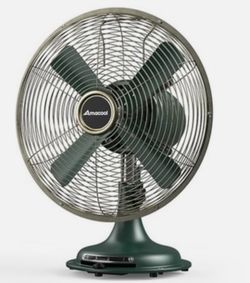 New Oscillating Vintage 8 “Fan, All Metal Retro Table Top Fan, Adjustable Dark Green