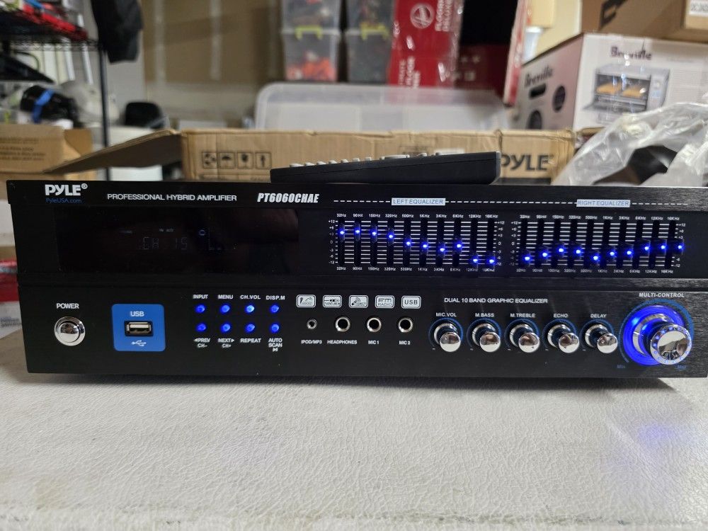 Pyle PT6060CHAE is a powerful 6-channel hybrid amplifier receiver