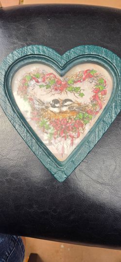 Homco Bird Nest Framed Picture: Barbara Mock Heart Art