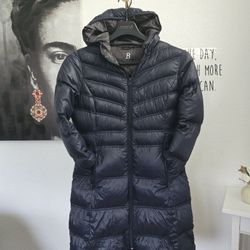 Bernardo Womens Navy Goose Down Quilted Parka Outerwear Puffer Jacket Coat