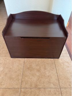Dark Wood Toy Chest or Storage Bench