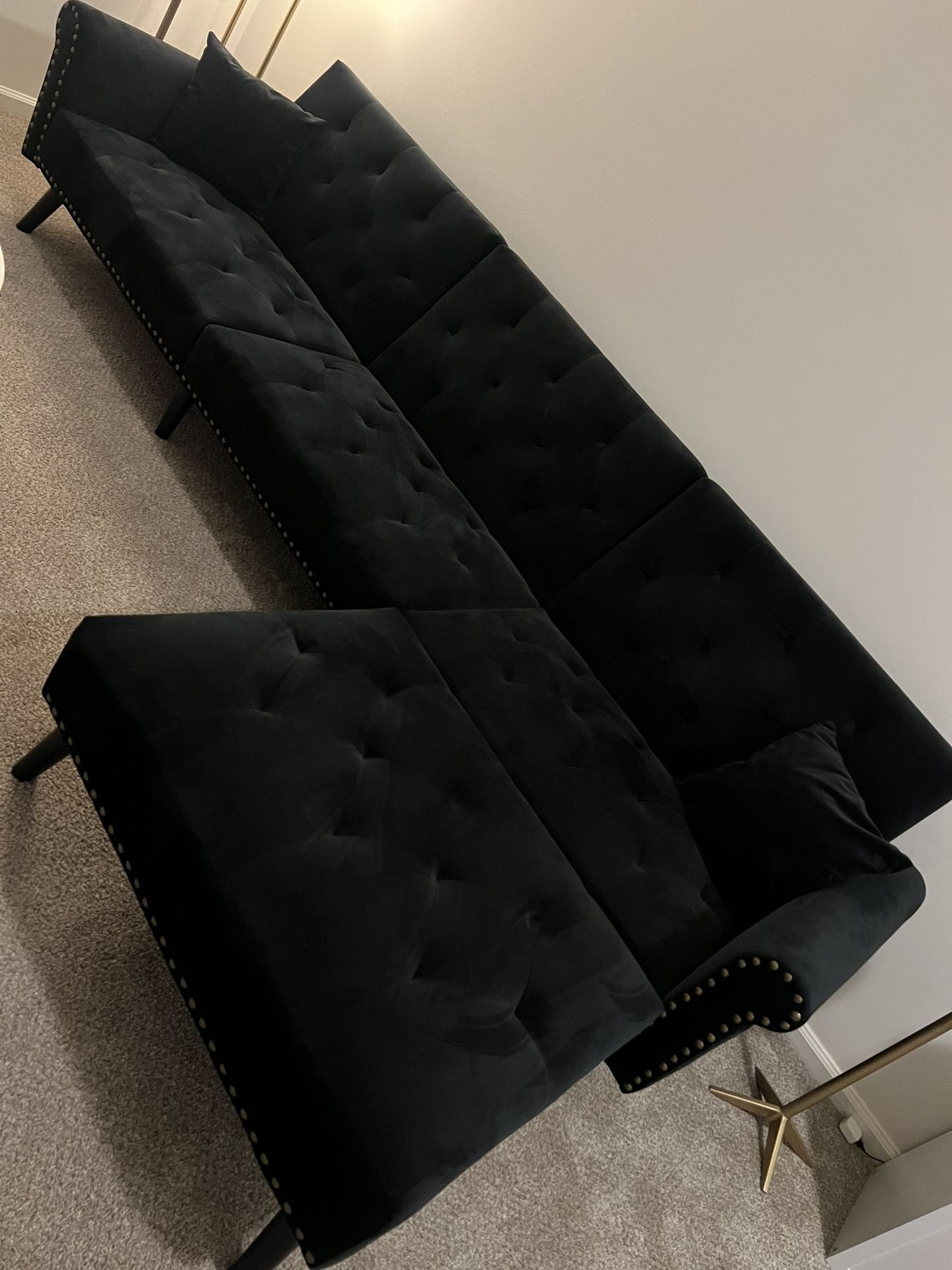 Black Velvet Sectional 