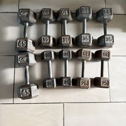 Dumbbells 30-45lbs weights 310lbs total