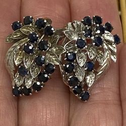 925 Silver Earrings With Sapphires