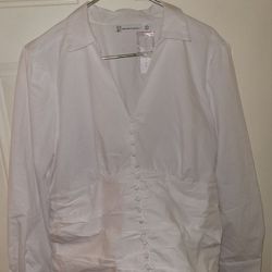 XXL New York & Company White Women's Blouse NWT