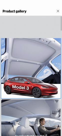 Wigoo for Tesla Model 3 2020-2026 Accessories Sunshade roof, Interior Gray, Never Sag, Nano Ice-Crystal Coatings, 3-Gen Heat Insulation Glass Roof Sun