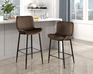 Nya Brown Pub Height Chair (Set of 2)