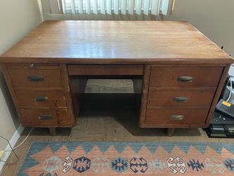 Large sturdy oak desk