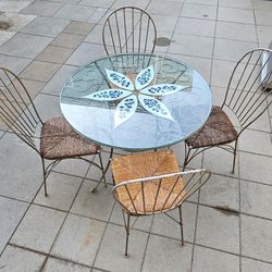 Lawn Table and Chairs Rattan 