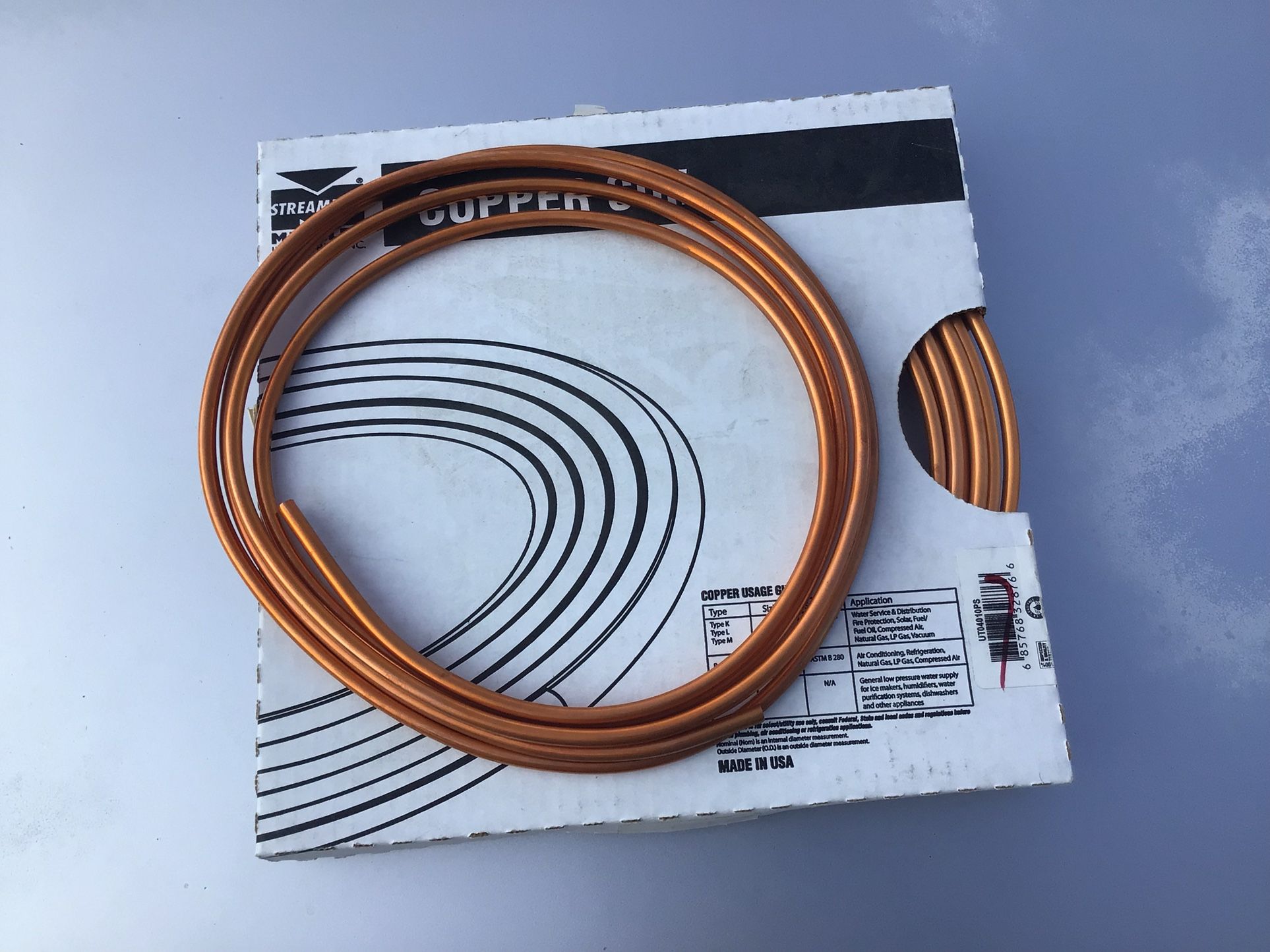 Copper Coil Pipe $15 10 Feet New Plus 5 Feet