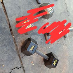 1X 20lb Hex Cast Iron Dumbbells or Adjustable