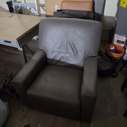 Leather Chair - Gray