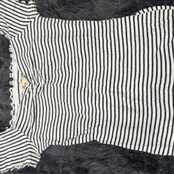 Striped Ruffle Off Shoulder