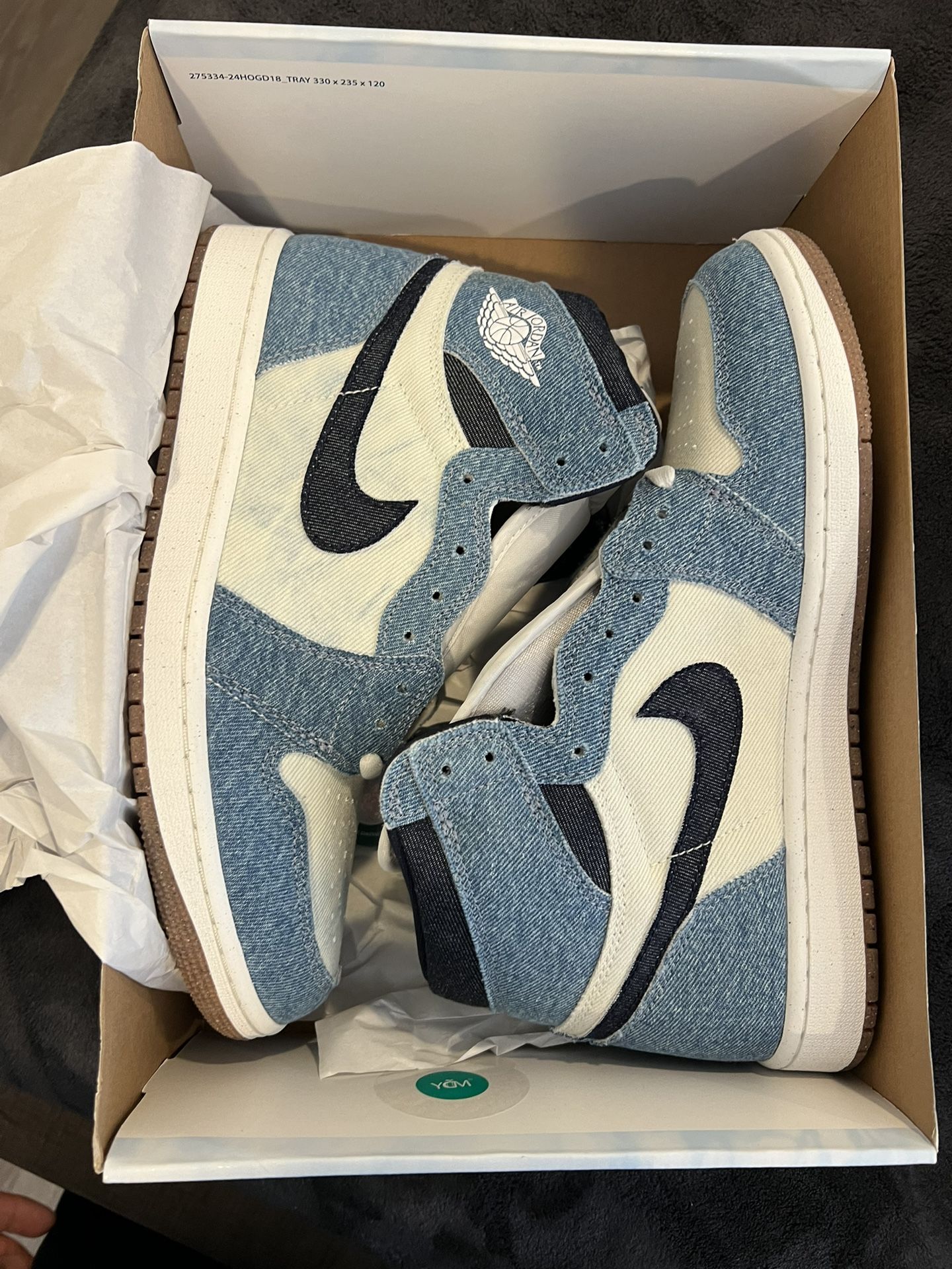 Jordan 1 High Denim 9.5 Men