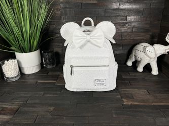 Disney Loungefly Minnie Mouse Sequin Wedding Mini Backpack