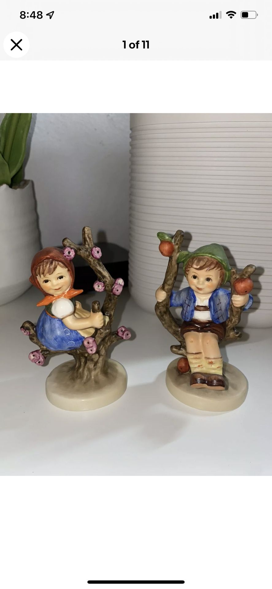 Goebel Hummel Apple Tree Boy and Girl Figurines