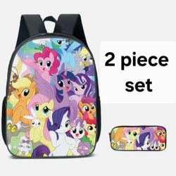MY LITTLE PONY 2 PIECE BACKPACK SET ➡️➡️ PLEASE READ➡️➡️12 INCHES TALL