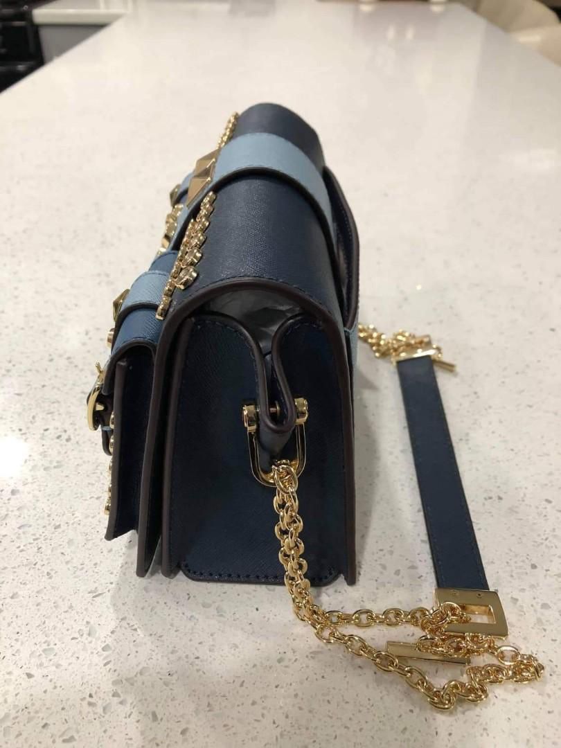 Hayden Medium Studded Saffiano Leather Messenger Bag