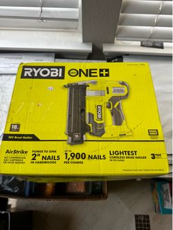 Ryobi ONE+ 18V Cordless 18GA Brad Nailer Nail Gun P321 AirStrike Green/Black