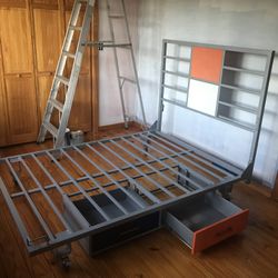 Locker Style Metal Bed Queen/Full Size Storage Bed