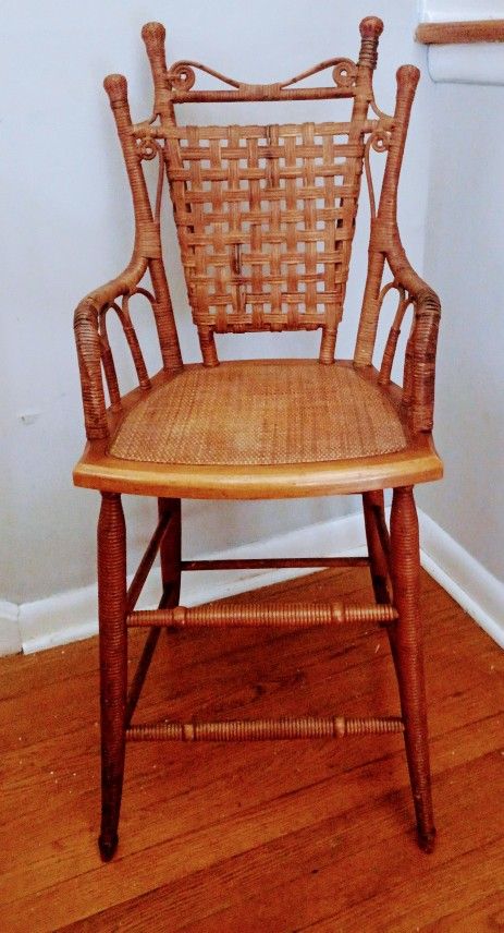 Beautiful Antique Heywood Wakefield Wicker Chair w/ Tag & Historic Note