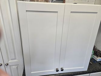 White Shaker Wall Storage Cabinet
