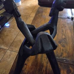 3 Headed African Wood Sculpture 