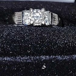 1.50 CT Real Diamond Ring In 14kt White Gold